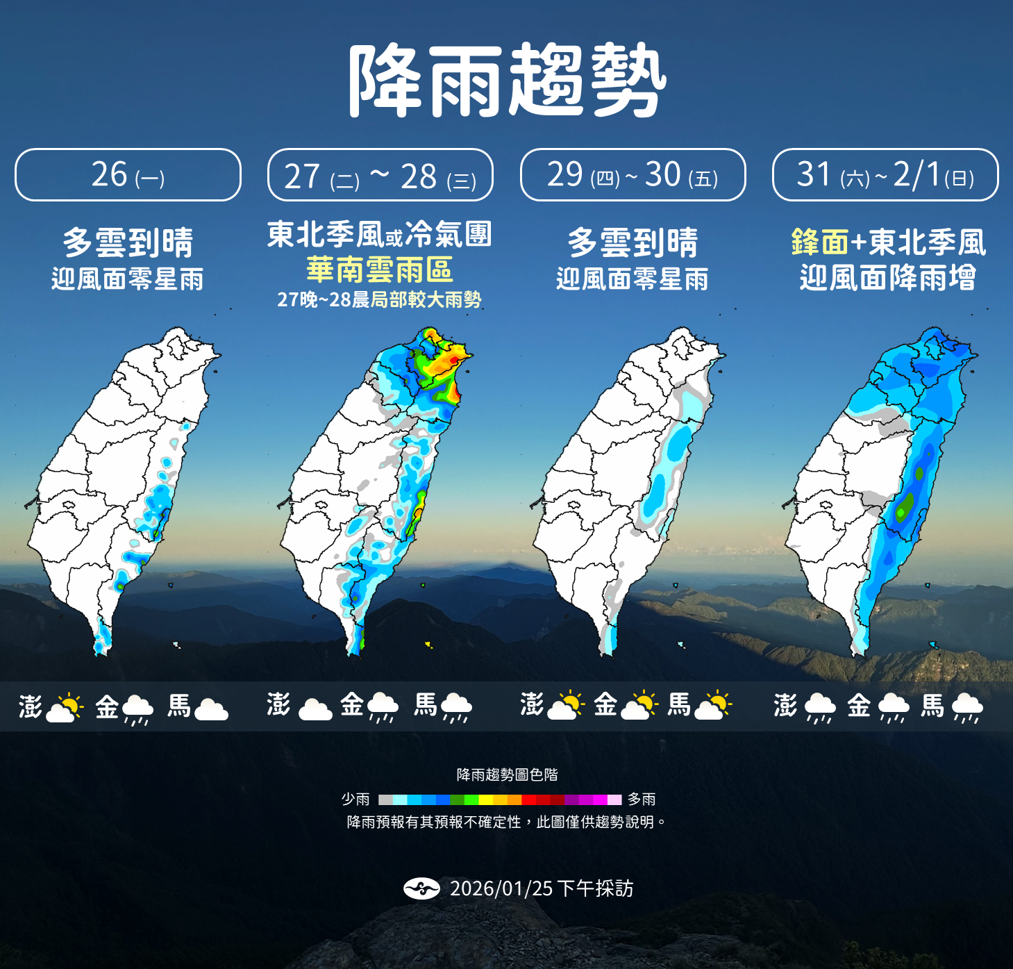 ▲▼未來一周天氣。（圖／氣象署提供）