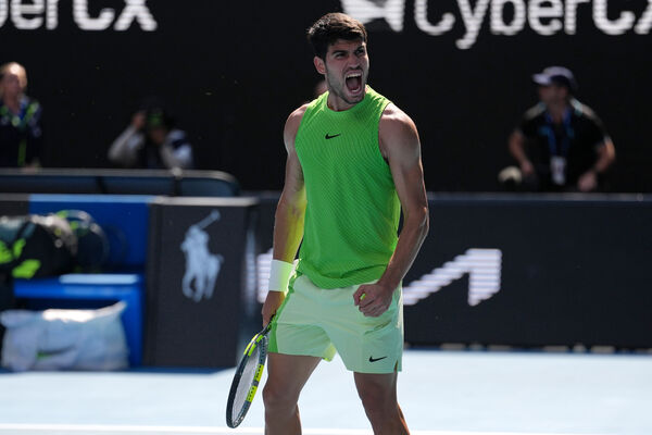 ▲阿卡拉茲直落三擊敗保羅連續3年闖進澳網8強。（圖／達志影像）。