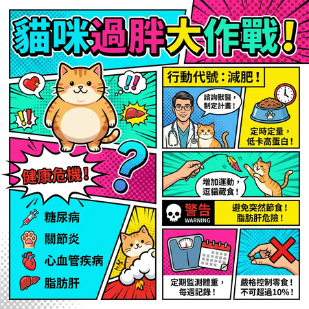 ▲▼貓咪過胖的問題。（AI協作圖／記者林緯平製作，經編輯審核）