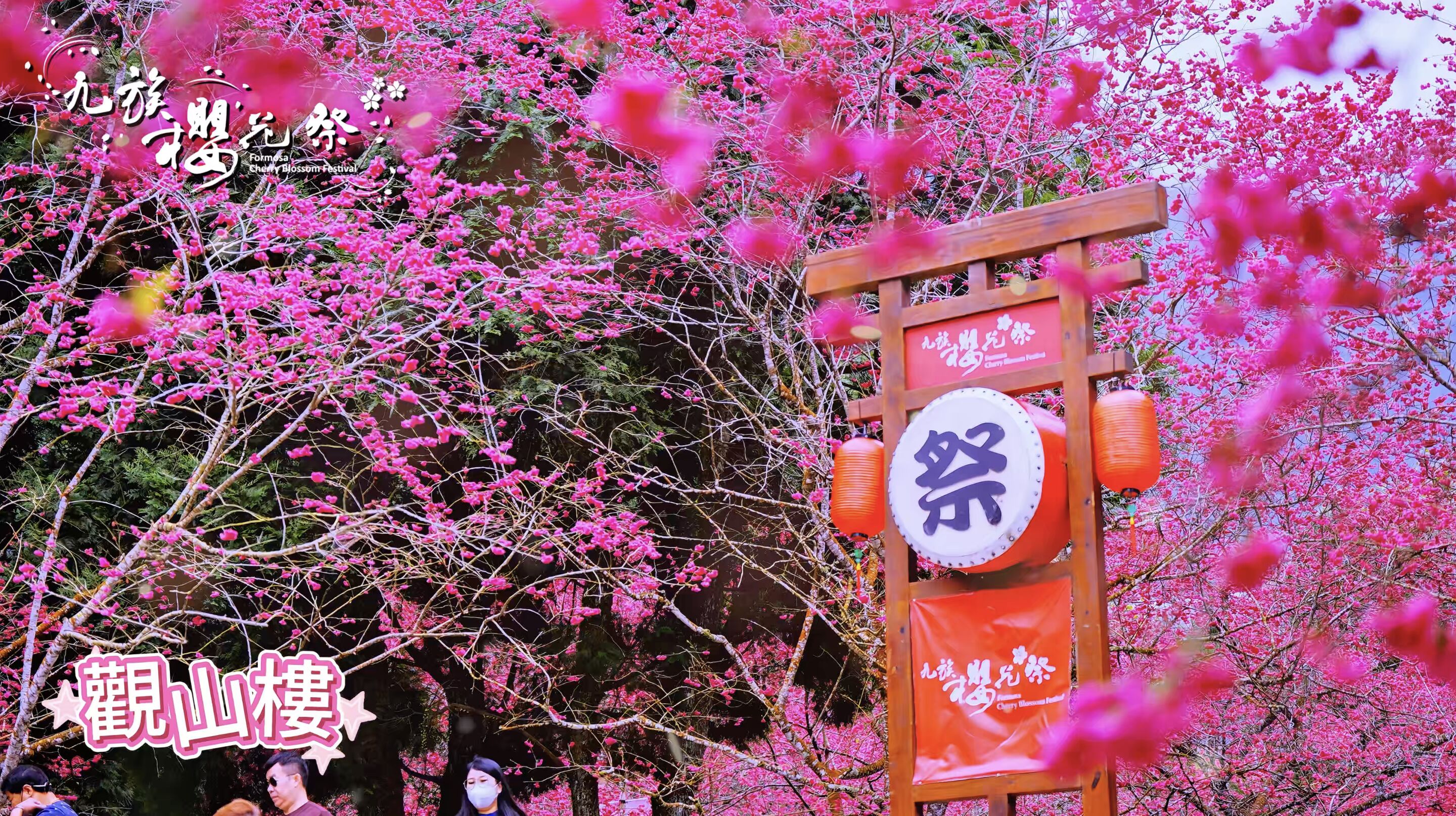 ▲▼九族文化村,春節,過年,櫻花,夜櫻,火舞。（圖／翻攝自影片）