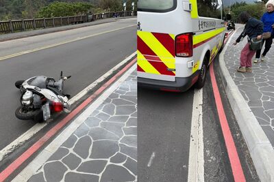 懷孕36週婦人騎車撞路緣慘摔！路人嚇壞急報案　驚險畫面曝