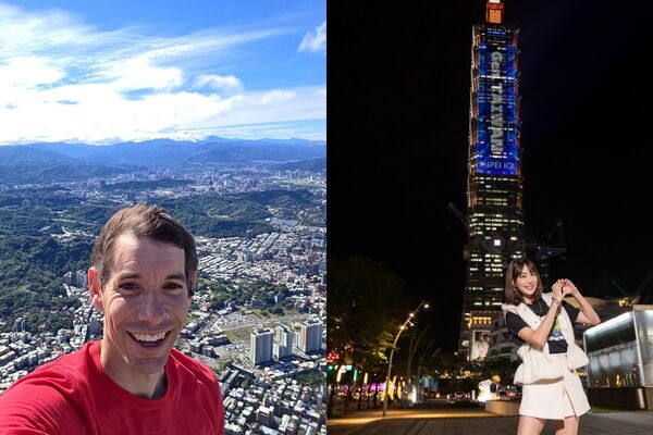 ▲▼霍諾德爬台北101險取消！賈永婕曝「備案內幕」。（圖／翻攝自Instagram／alexhonnold、janet_chia_）