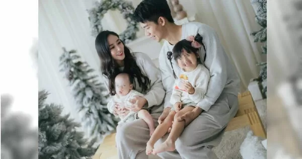 結婚後，蔡允潔與老公育有一子一女，幸福美滿。（圖／翻攝自蔡允潔臉書）