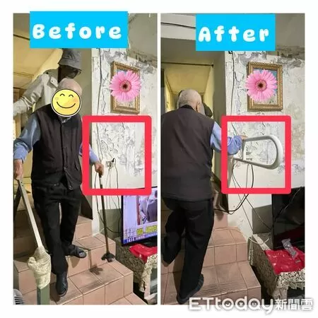 ▲▼   笁樂種子基金公益協會免費安裝居家扶手，守護獨居長者安全   。（圖／嘉義縣政府提供）
