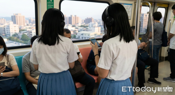 ▲女學生,台中,上學,捷運。（AI生成，示意圖／記者游瓊華製作）