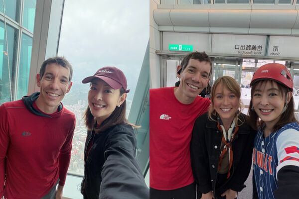 ▲▼霍諾德「穿紅衣爬台北101」幕後有故事。（圖／翻攝自Instagram／janet_chia_）