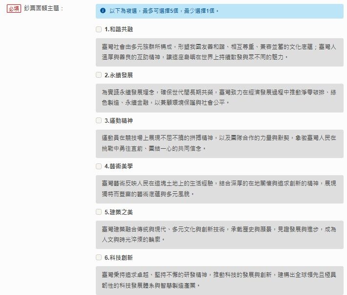 ▲▼新台幣改版,鈔票改版,2026鈔券面額主題票選活動。（圖／翻攝央行）