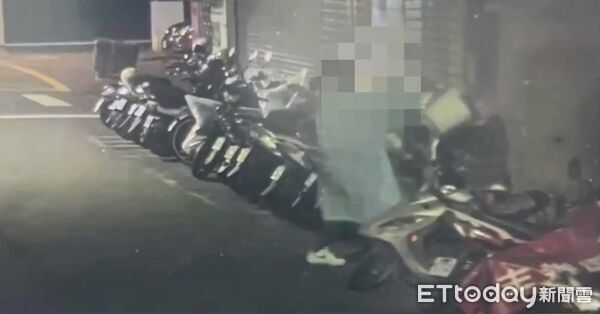 ▲潑漆洪嫌8小時遭信義警方持拘票逮捕歸案。（圖／記者張君豪翻攝）