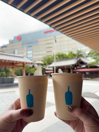 ▲▼福岡藍瓶咖啡、警固神社。（圖／部落客台南好Food遊授權提供）