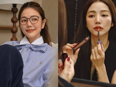 許路兒示範老花鏡框時髦搭法　水光唇撐起氣場網驚：這狀態根本20歲