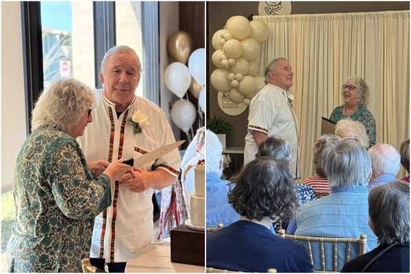 ▲▼美國失智症男子歐萊利（Michael O&rsquo;Reilley）忘了已婚39年再次求婚，妻子琳達（Linda Feldman）：我願意。（圖／翻攝自臉書／The Ivy Berkeley）