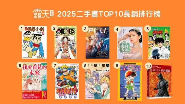 露天年度二手書長銷榜揭秘（圖／露天市集提供）