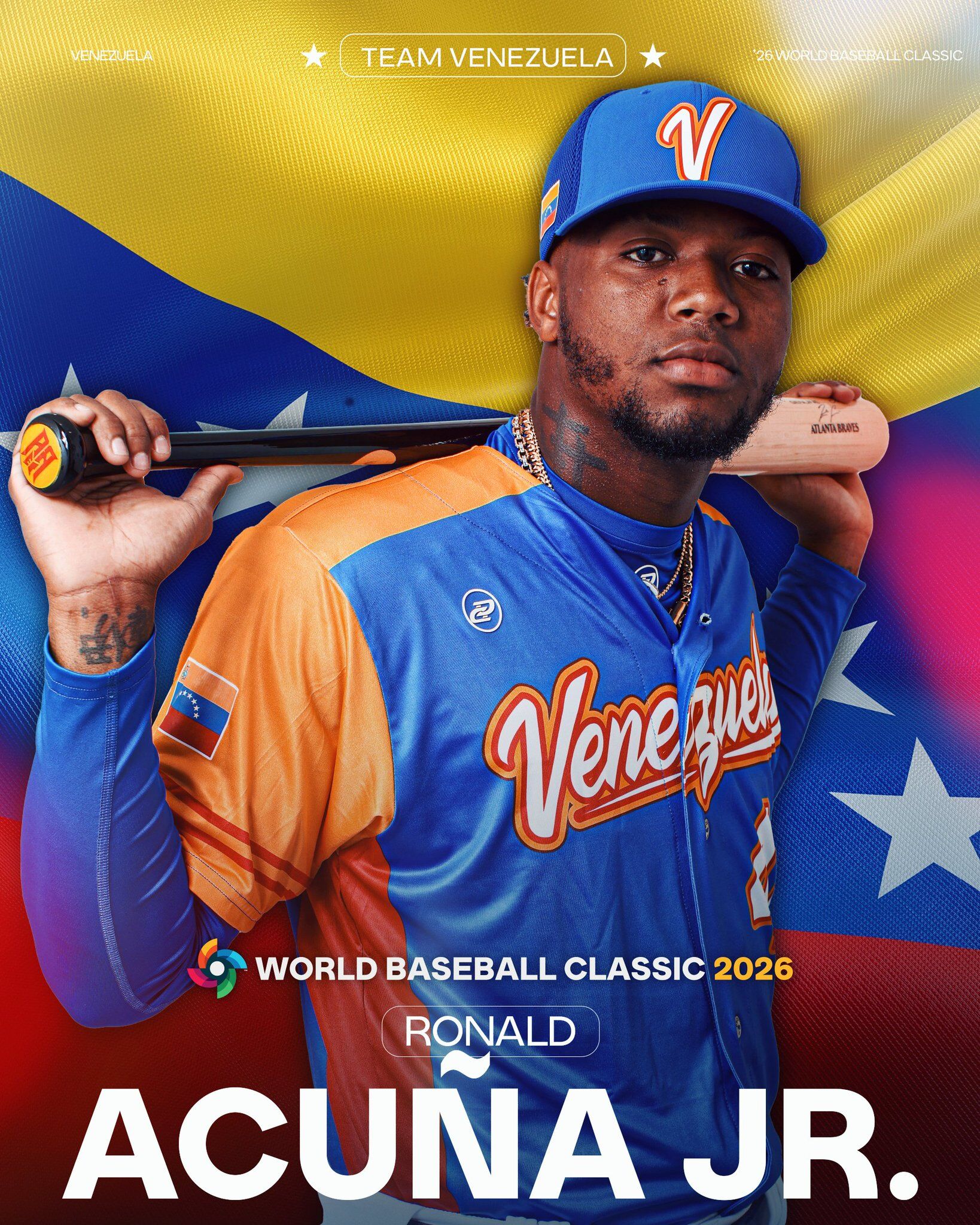▲ 阿庫尼亞（Ronald Acu&ntilde;a Jr.）確定將代表委內瑞拉出戰今年3月舉行的世界棒球經典賽（WBC）          。（圖／MLB X）