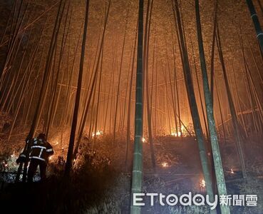 快訊／雲林草嶺村山林大火！九芎神木後「火光狂竄」　6車14人搶救