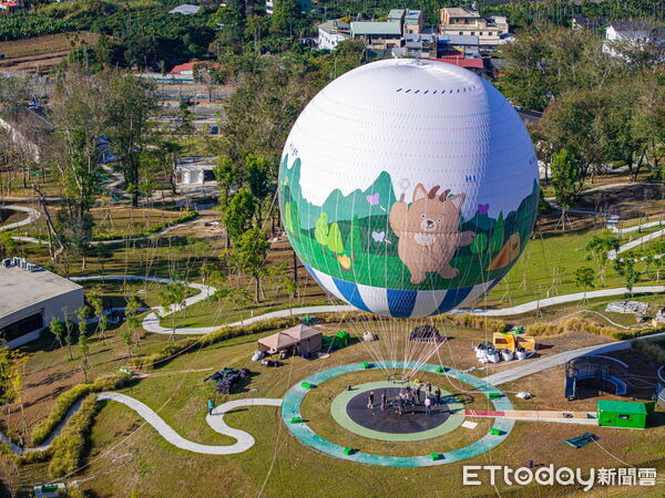 ▲九九峰氦氣球組裝完成，外型29日搶先曝光。（圖／南投縣政府提供，下同）
