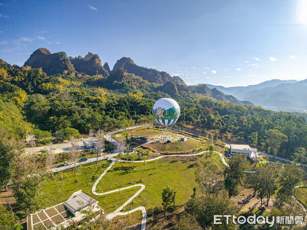 ▲九九峰氦氣球組裝完成，外型29日搶先曝光。（圖／南投縣政府提供）