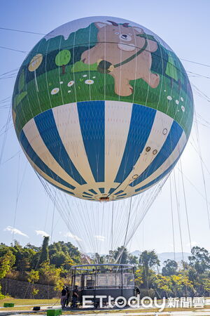 ▲九九峰氦氣球組裝完成，外型29日搶先曝光。（圖／南投縣政府提供）