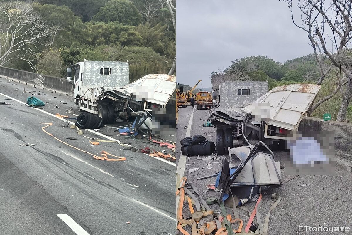 快訊/國1寶山段小貨車故障!「1男站車後」遭追撞 臟器外露慘死