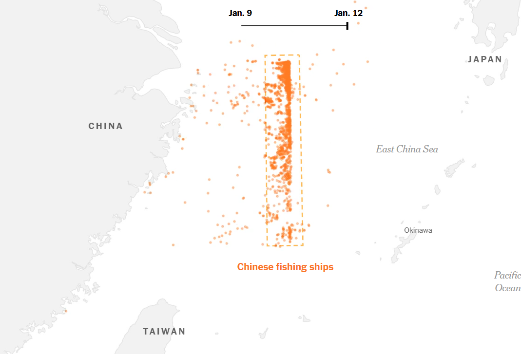 2000艘中國漁船在東海「排470公里U字陣」! 日本示警:海上民兵