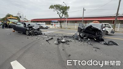 雲林古坑台3線車禍！2車猛烈對撞零件噴飛　5人受傷送醫