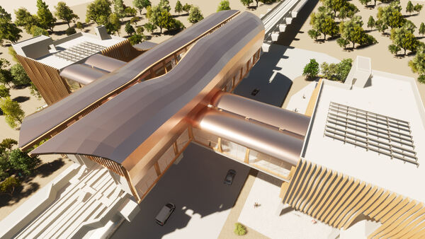 ▲三鶯線延伸桃園八德段LB12a車站模體圖。（圖／新北捷運工程局提供）