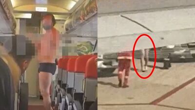 脫到剩內褲！醉男大鬧航班「找空服員決鬥」　跳出艙門結局曝光