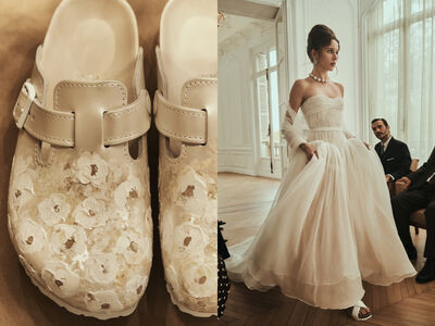 說流行／穿勃肯鞋結婚！Danielle Frankel以珍珠點綴訂製鞋寫下浪漫篇章