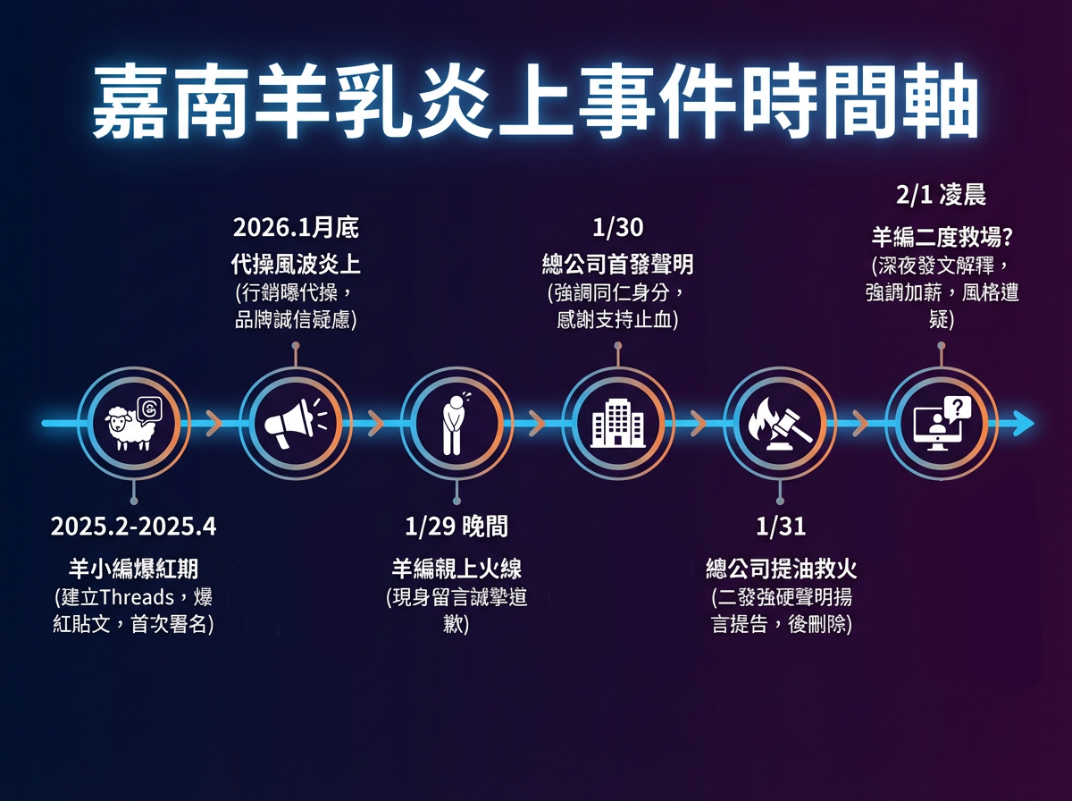 1圖看懂始末!嘉南羊乳「炎上時間軸」曝 經營快1年險翻車