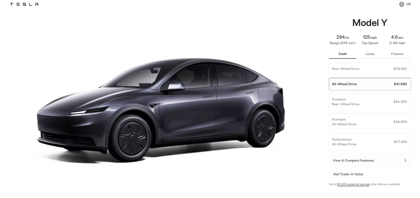 ▲Model Y陽春入門版增加雙馬達四驅。（圖／翻攝自特斯拉）