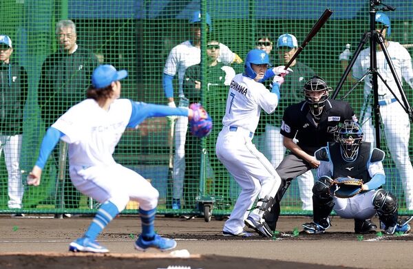 ▲古林睿煬進行Live BP。（圖／截自北海道日本火腿鬥士官方IG）