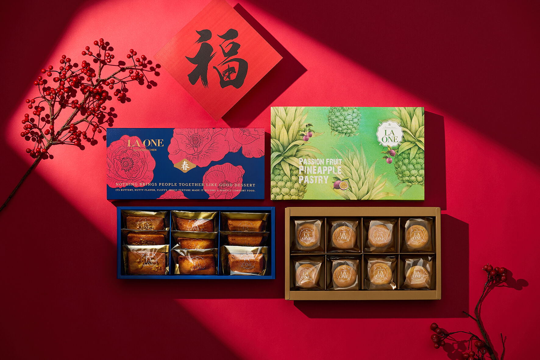 ▲米其林綠星主廚簡天才烘焙品牌 LA ONE，推出全新年節禮盒「富桂費南雪」。（圖／品牌提供）