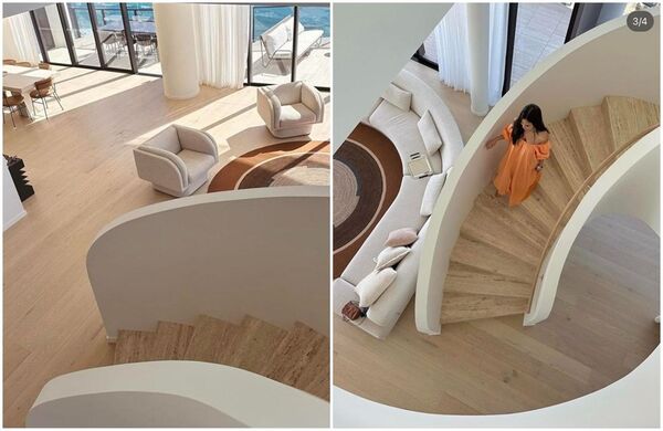 孫芸芸的澳洲豪宅，擁有夢幻迴旋樓梯。（翻攝aimeeyunyunsun IG）