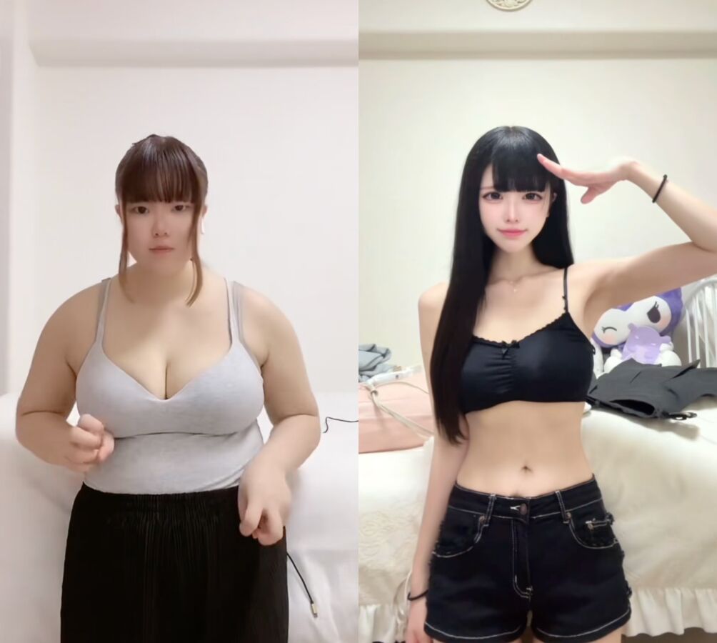 ▲抖音網紅rori0714分享自己整形前後對比。（圖／翻攝抖音）