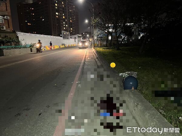 ▲▼27歲王姓女騎士返家途中自撞燈桿送醫不治             。（圖／記者陳以昇翻攝）
