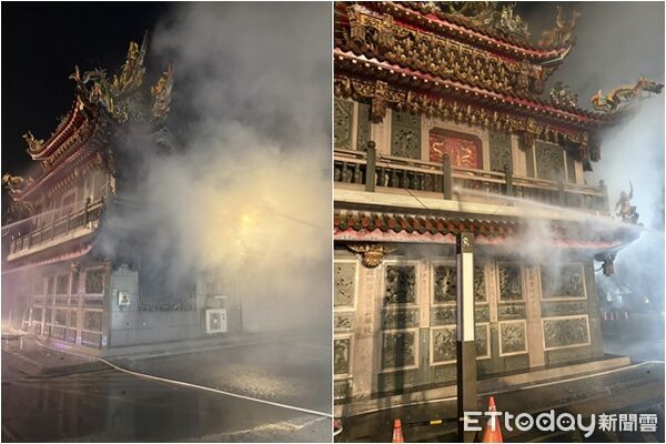 ▲▼雲林縣北港鎮武德宮清晨火警。（圖／記者游瓊華翻攝）