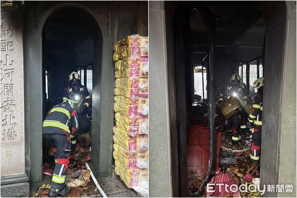 ▲▼雲林縣北港鎮武德宮清晨火警。（圖／記者游瓊華翻攝）