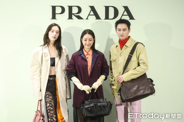 ▲林奕嵐、謝欣穎、范少勳出席Prada開幕活動。（圖／記者林敬旻攝）