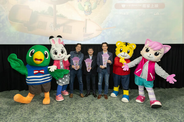 ▲巧虎電影《勇氣之歌》，巧虎與好朋友們特別來到首映會現場。（圖／映墨藝術提供）