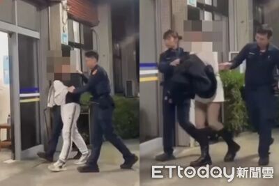 載黑絲妹子糗大了！台2線金毛男毒駕又無照　拒檢遭狼狽拖下車