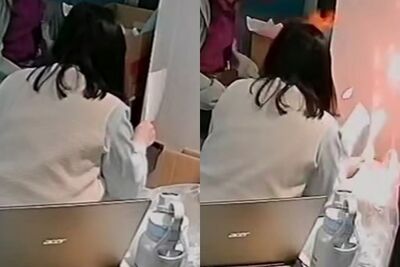 辦公室氣爆起火！員工對碎紙機噴潤滑劑　開機「轟一聲」炸了