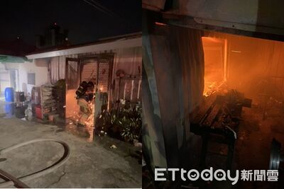 台南善化三合院火警！廚房竄橘紅火光　消防12車25人搶救