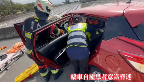 ▲▼             雲林一名67歲婦人不明原因駕車自撞，傷重不治。（圖／翻攝自斗六消防分隊臉書）