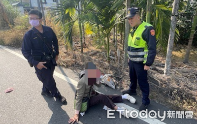 8旬婦拄登山杖外出跌倒流血　內埔警即刻止血護送送醫