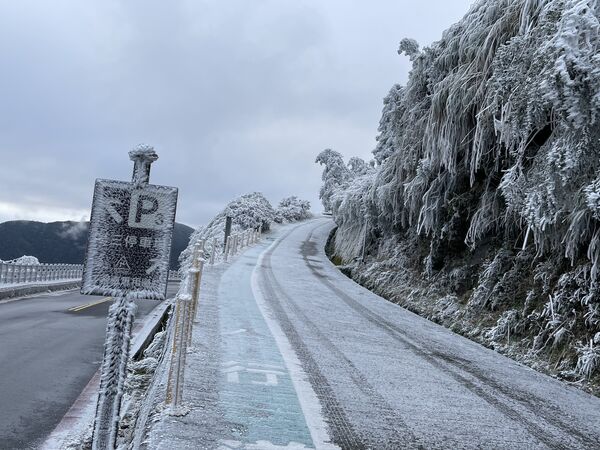 ▲▼太平山國家森林遊樂區，一片霧淞雪白美景。（圖／太平山莊提供，下同）
