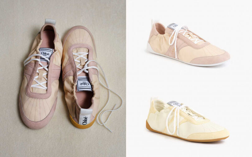 Chlo&eacute; Kick淡粉色芭蕾休閒鞋／23,800元，鵝黃色芭蕾休閒鞋／24,800元（圖／品牌提供）