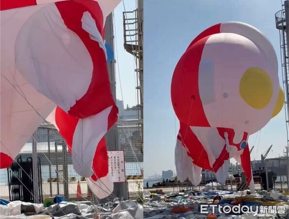 ▲▼Q版超人力霸王下半身洩氣。（圖／翻攝自臉書／高雄美食走跳-刁嘴公主）