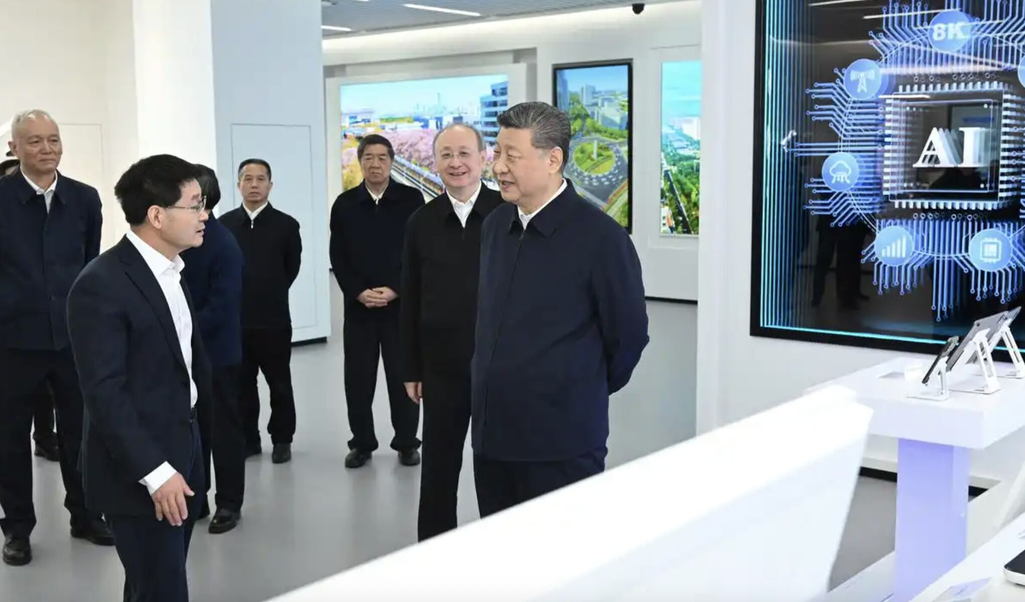 ▲中共中央總書記考察北京國家信息應用技術創新產業園區。（圖／記者魏有德攝）