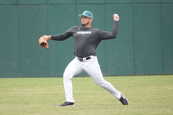 ▲台鋼雄鷹自費測試洋投Christian Allegretti。（圖／台鋼雄鷹提供）