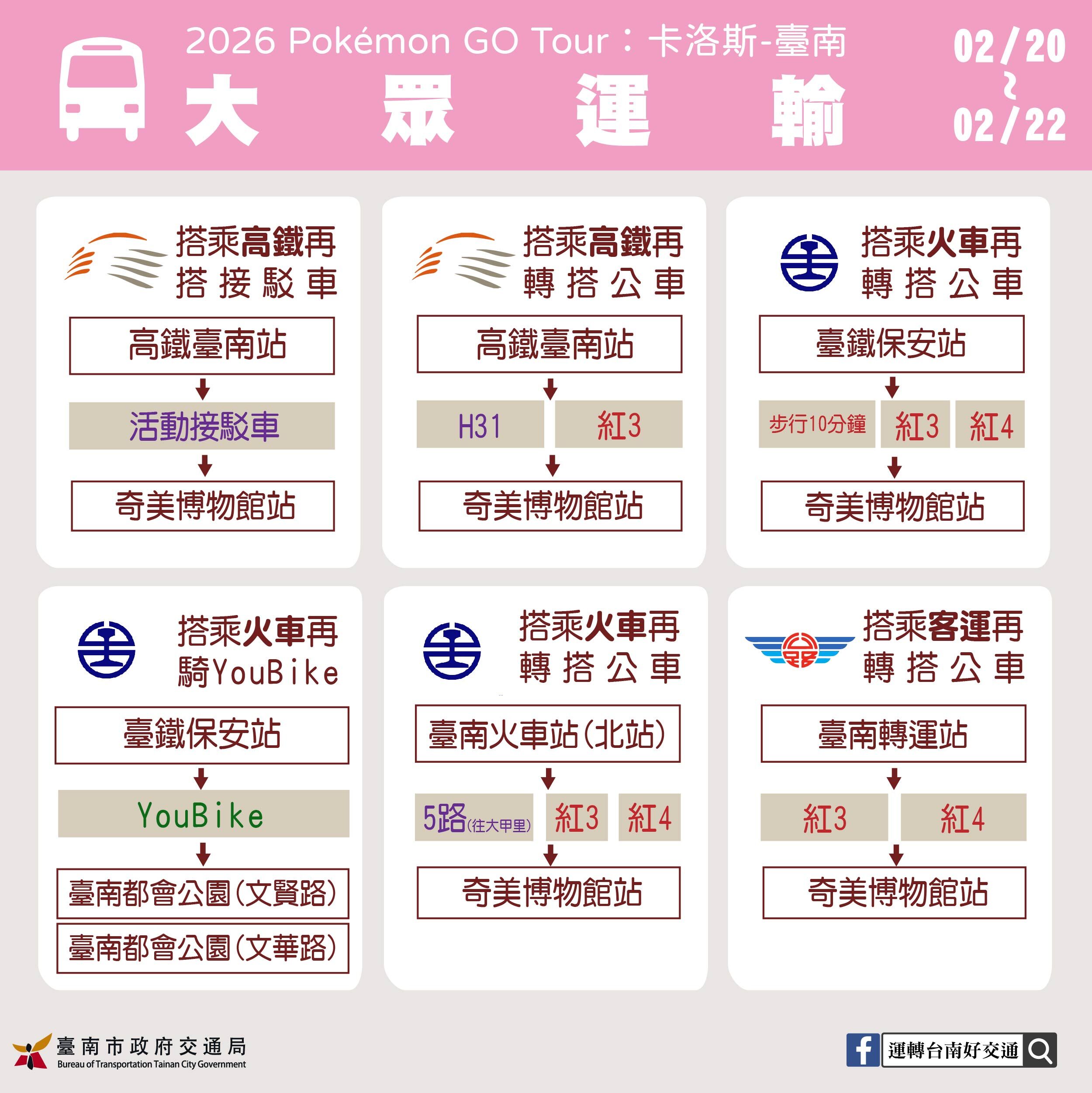 ▲▼Pok&eacute;mon GO Tour：卡洛斯－台南交通攻略。（圖／台南市政府提供）