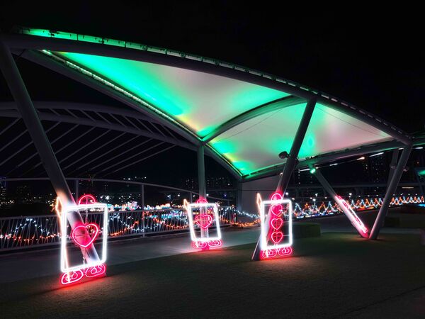▲2026辰光橋光雕展2/14點燈。（圖／高灘處提供）